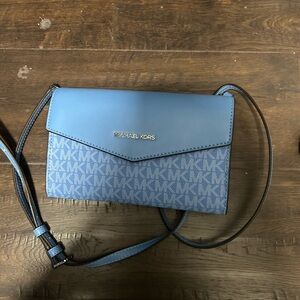 Michael Kors Denim Blue Monogram Crossbody Bag